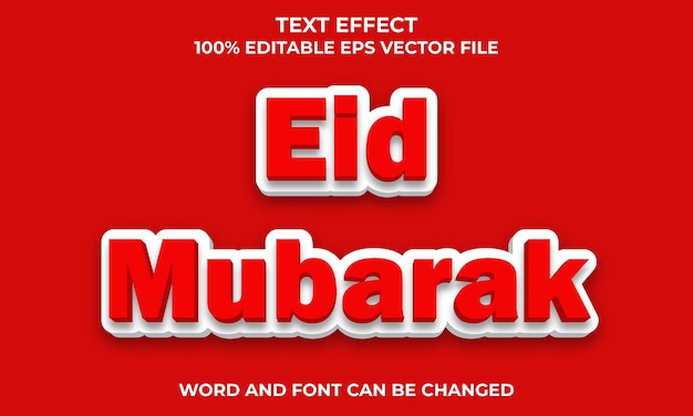 Eid Mubarak 3d text Effect Style Effetto testo 3D modificabile con Eid Mubarak Text Concept