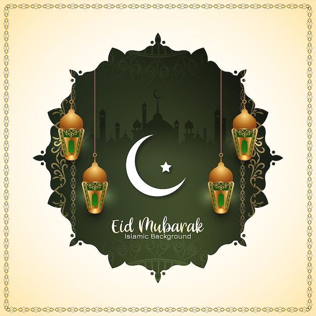 Eid Mubarak festival bellissimo saluto sfondo disegno vettoriale