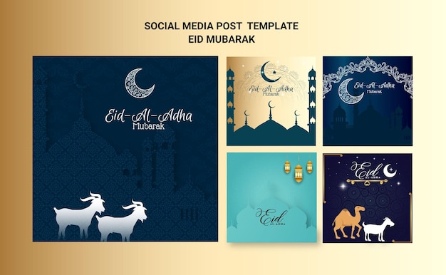 eid mubarak festival decorativo saluto modello di banner di social media