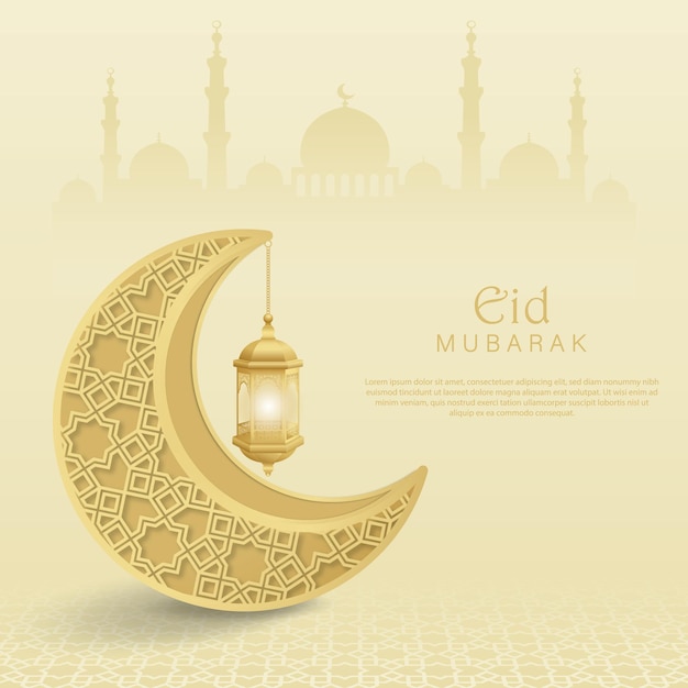 Eid Mubarak o ramadan kareem sullo sfondo