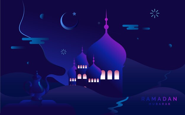 Eid mubarak ramadan kareem festival stagione vettore saluto modello di progettazione