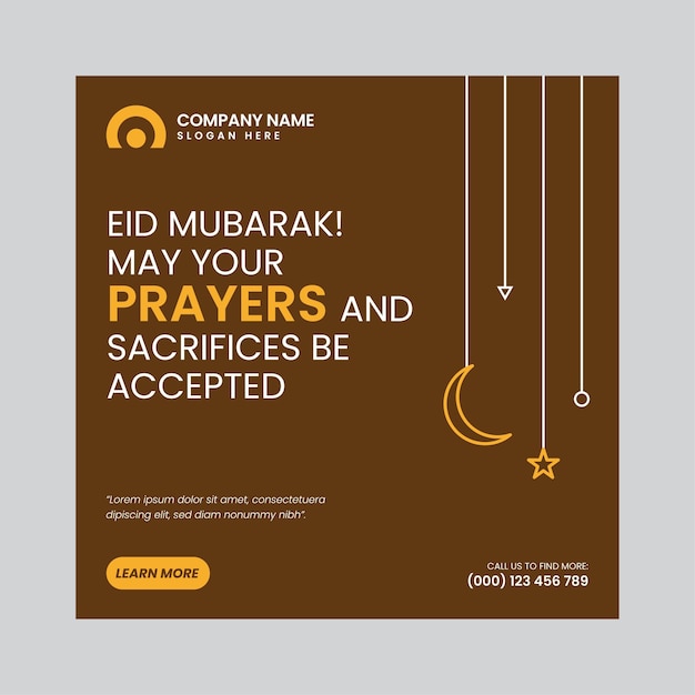 Eid Ul Adha Post design moderno e semplice