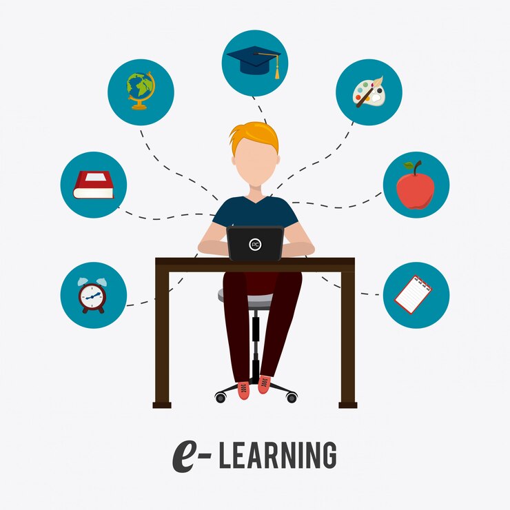 Vettore elearning design digitale.