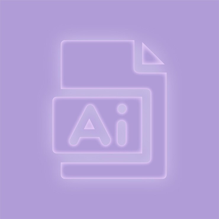 Vettore elegant purple glow effect ai file icon su sfondo viola
