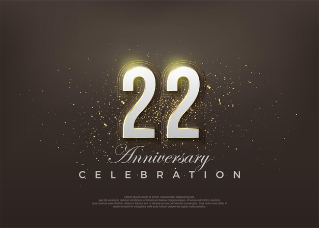Elegante 22° anniversario numero sfondo vettoriale premium vettore premium per manifesto banner celebrazione saluto