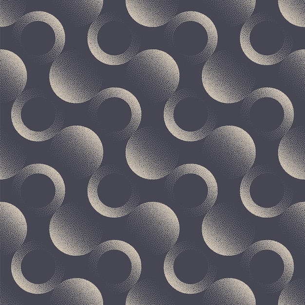 Elegante 50s 60s 70s 70s Stipple vari cerchi Seamless Pattern Vector Background