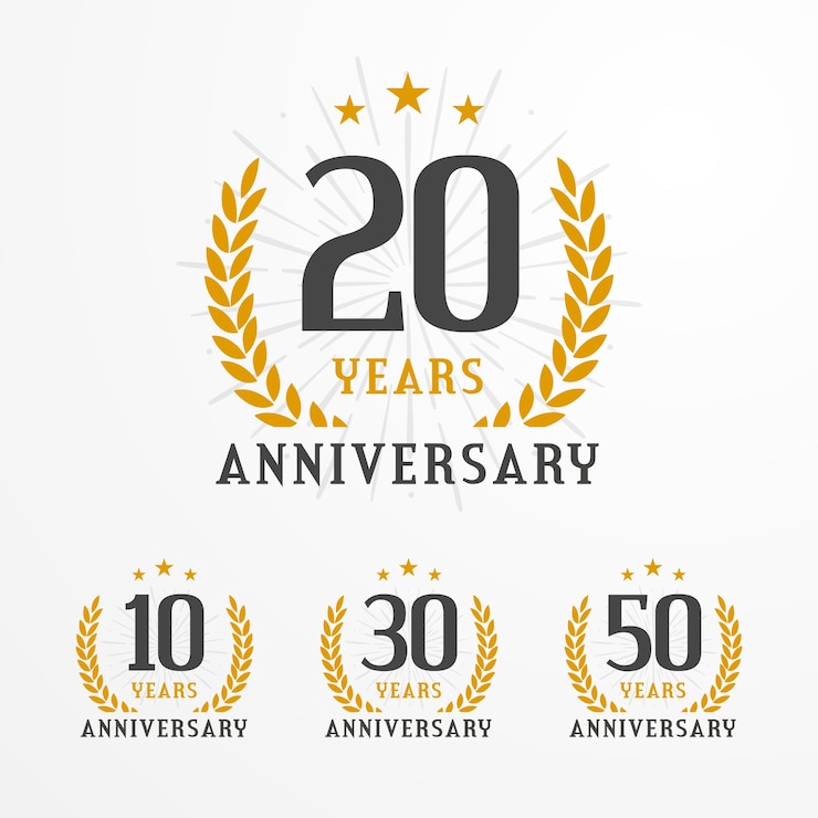 Vettore elegante anniversary logo badge collection