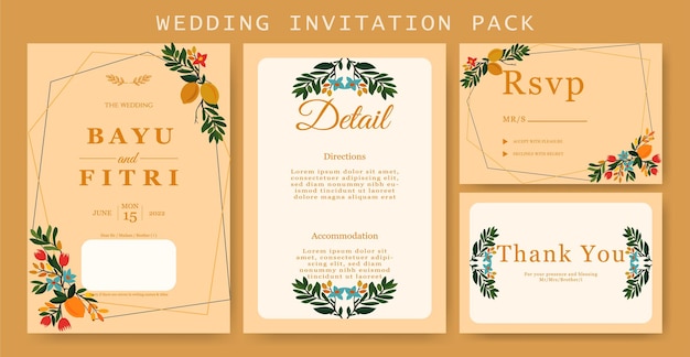 Elegante carta di invito a nozze