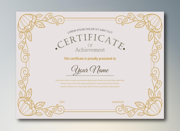 Elegante certificato modello