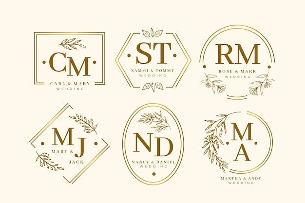 Elegante collezione monogramma di nozze