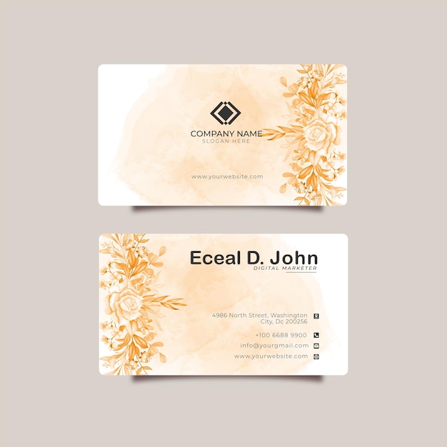 Elegante con acquerello floreale sul modello del biglietto d'invito al matrimonio