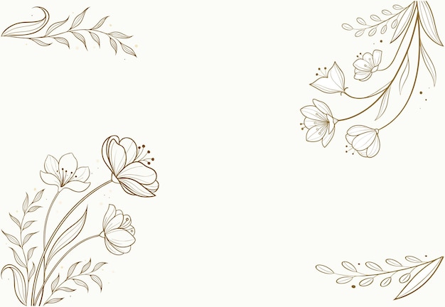 Elegante cornice floreale di linea