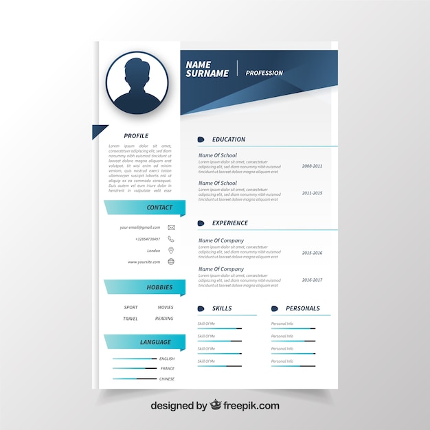 Elegante curriculum vitae professionale