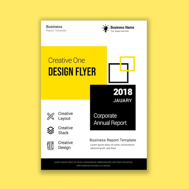 Elegante design nero o giallo business report o flyer