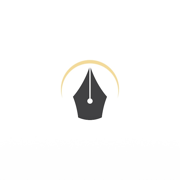 Elegante e elegante logo a matita Design a penna a sfera Modello di logo per aziende e branding Simple Pen Logo Vector