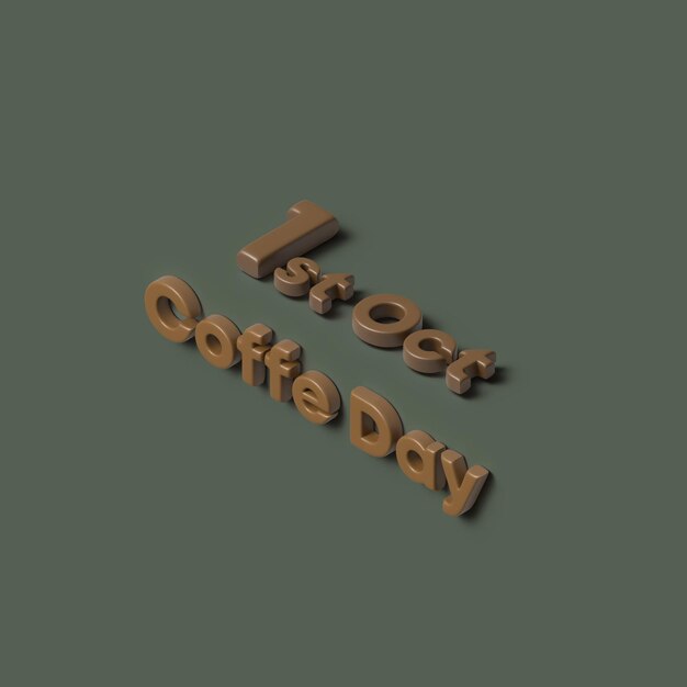 Elegante effetto di testo 3d sulla giornata mondiale del caffè