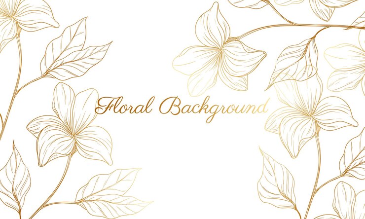 elegante elemento floreale dorato disegnato a mano sfondo