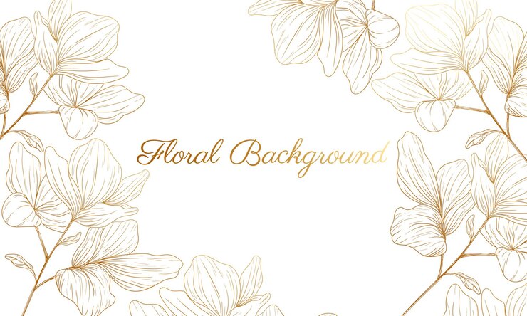 elegante elemento floreale dorato disegnato a mano sfondo