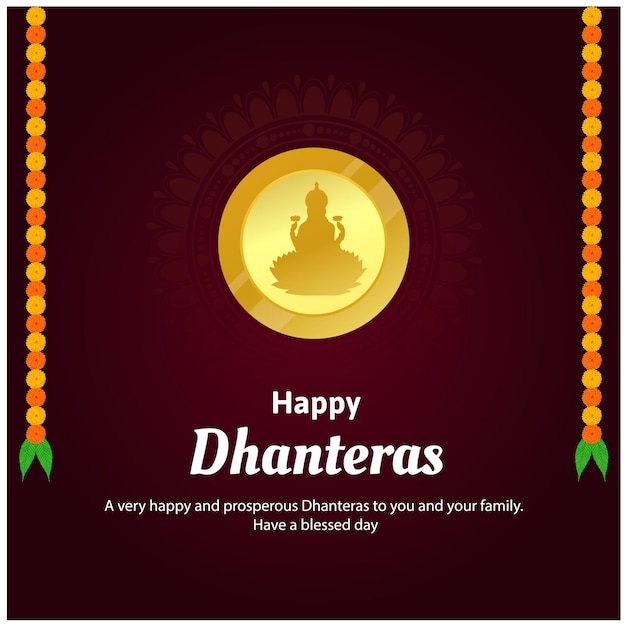 Elegante felice dhanteras bellissimo design vettoriale del festival