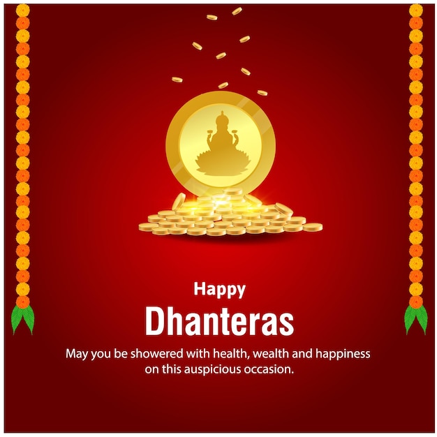 Elegante felice dhanteras bellissimo design vettoriale del festival