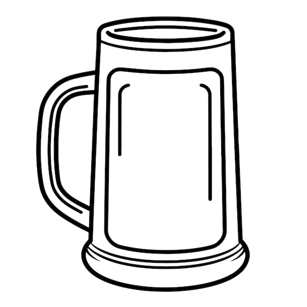 Elegante icona del contorno della tazza di birra in formato vettoriale per disegni a tema pub