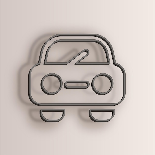 Elegante icona di auto con effetto filo con sfondo bianco antico
