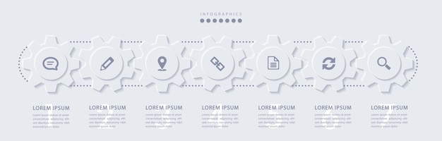 elegante infografica minimalista con 7 passaggi