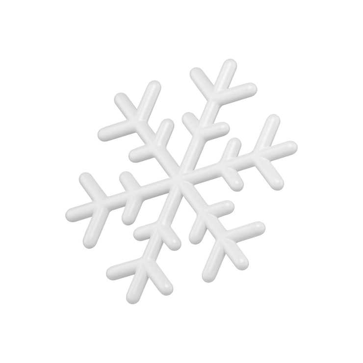 Vettore elegante isometrica tradizionale fiocco di neve bianco decorativo natale lucido design 3d vettore