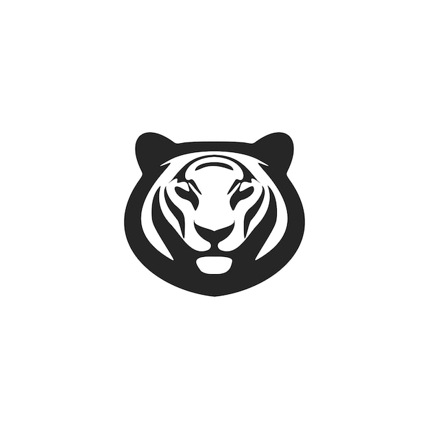 Elegante logo bianco nero tigre isolato