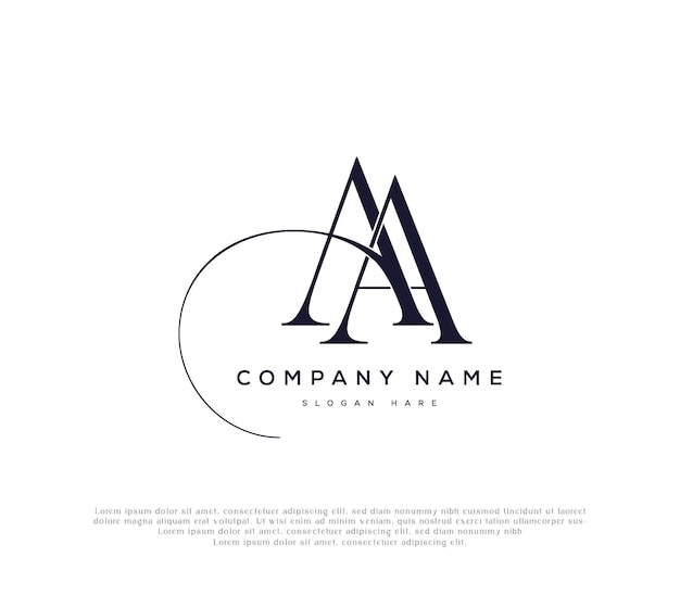 Elegante logo con iniziali AA per il marchio aziendale