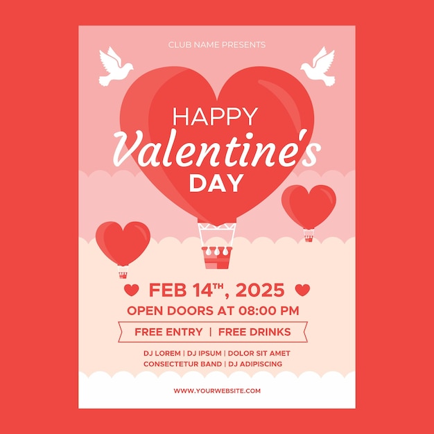 Elegante manifesto per la festa di San Valentino
