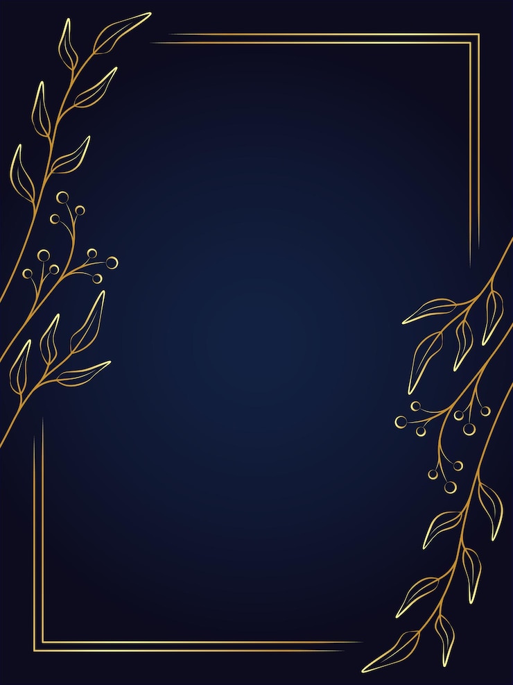 Vettore elegante modello di invito florale d'oro cornice di lusso per matrimonio e compleanno