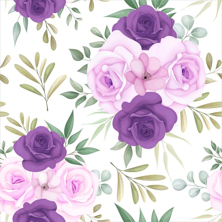 Vettore elegante motivo floreale senza soluzione di continuità con bellissime decorazioni floreali