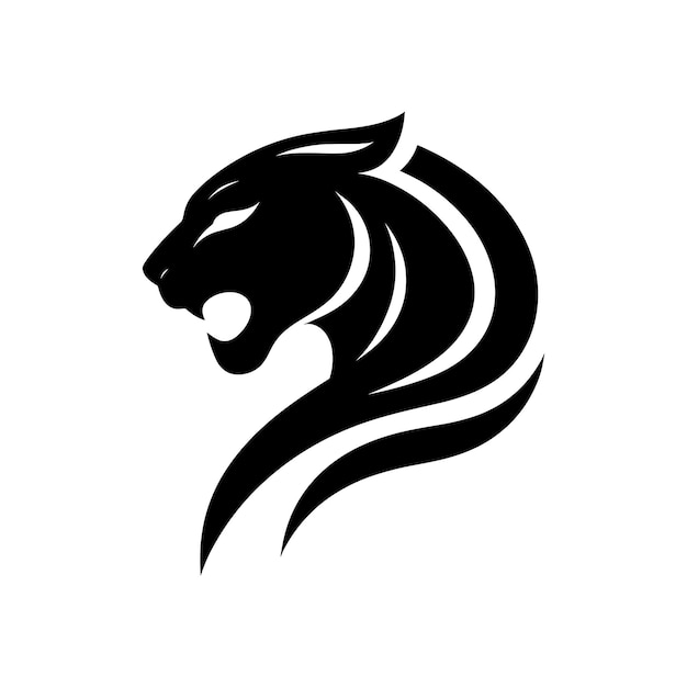 Elegante predatore Panther Silhouette Logo Icona Cougar simbolo nell'illustrazione vettoriale