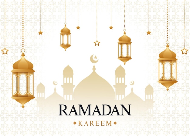 Elegante ramadan kareem carta di festa decorativa vettore di celebrazione islamica del ramadan sfondo