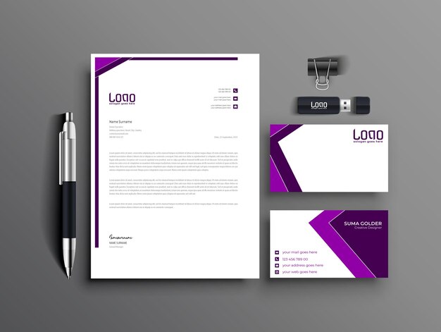 Elegante set di cancelleria mockup