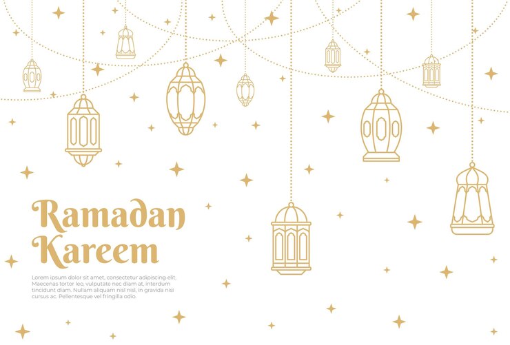 Vettore elegante sfondo di ramadan kareem sfondo islamico appeso collezione di lanterne d'oro