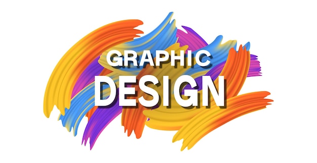 Elegante testo creativo luminoso DESIGN GRAFICO su sfondo bianco - Vector