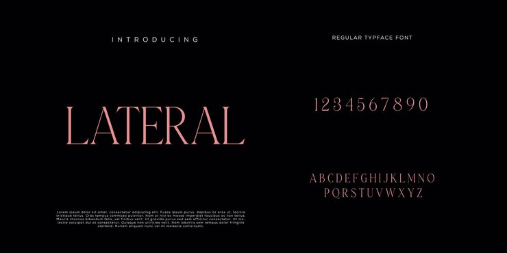 Eleganti lettere dell'alfabeto font e numero con lettere classiche modalità tipografica di design di moda minimale