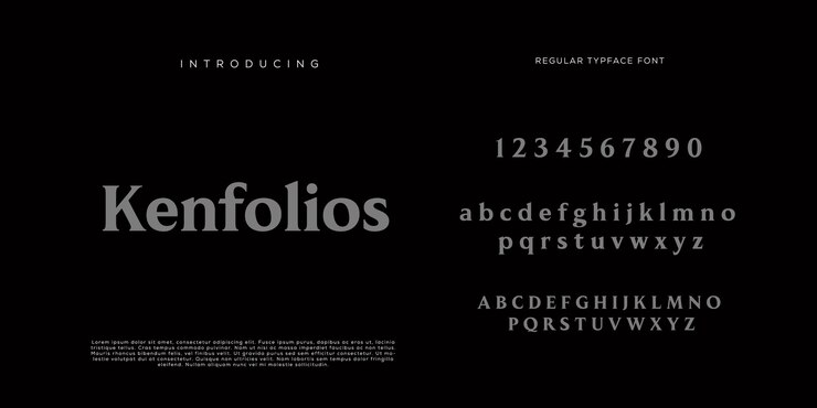 Eleganti lettere dell'alfabeto font e numero con lettere classiche modalità tipografica di design di moda minimale