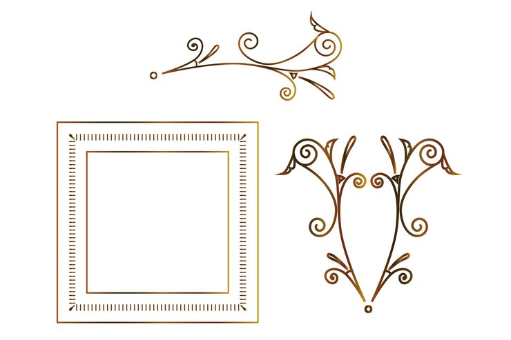 Vettore eleganti ornamenti d'oro