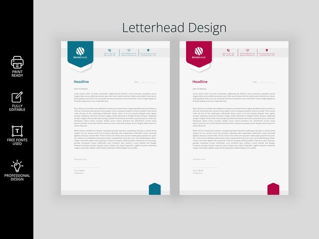 Eleganti pacchetti di design per carta intestata pronti per la stampa aziendale moderna professionale
