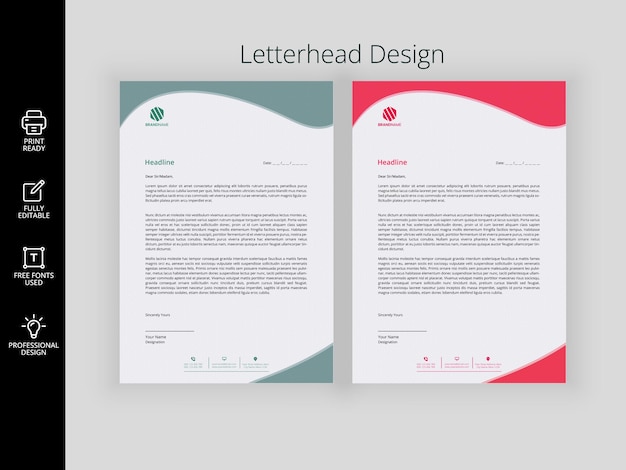 Eleganti pacchetti di design per carta intestata pronti per la stampa aziendale moderna professionale