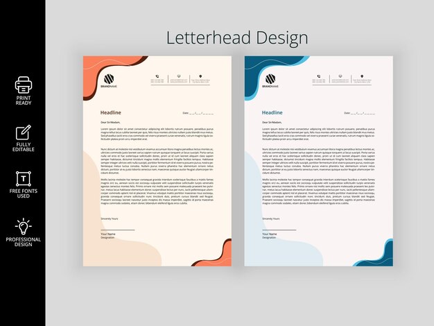 Eleganti pacchetti di design per carta intestata pronti per la stampa aziendale moderna professionale