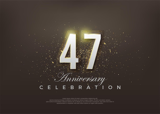Eleganti sfondi vettoriali premium per il numero del 47° anniversario Vettore premium per il saluto della celebrazione del banner poster