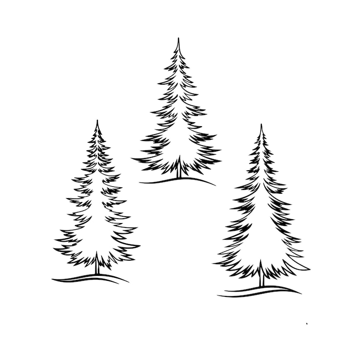 Vettore eleganti silhouette di alberi di natale