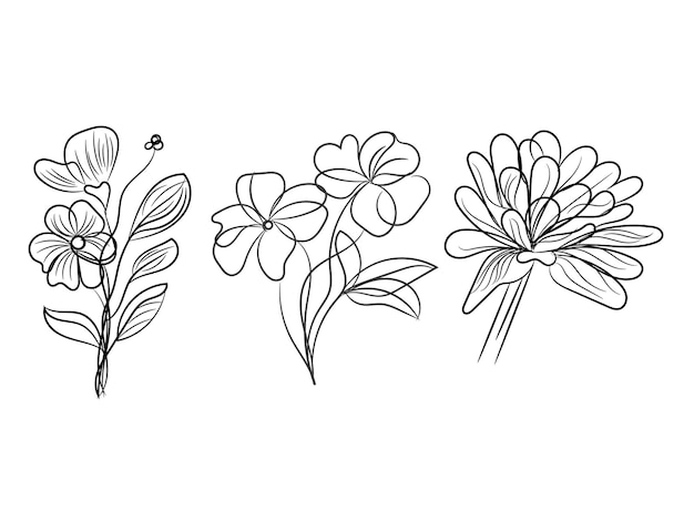 Elementi decorativi floreali disegnati a mano