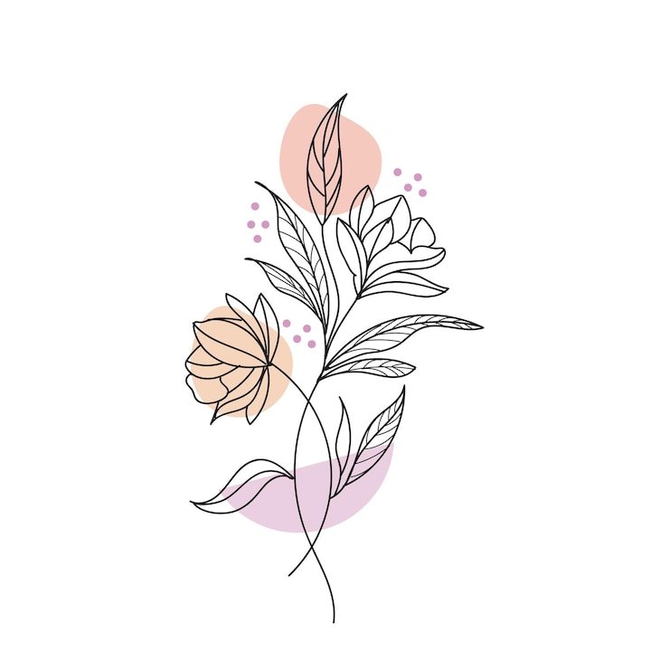 Elementi decorativi floreali disegnati a mano