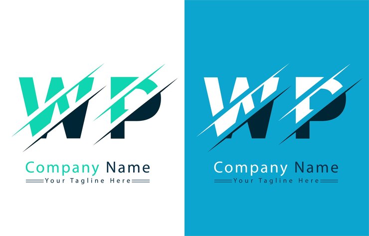 Vettore elementi del concetto di progettazione vettoriale del logo wp