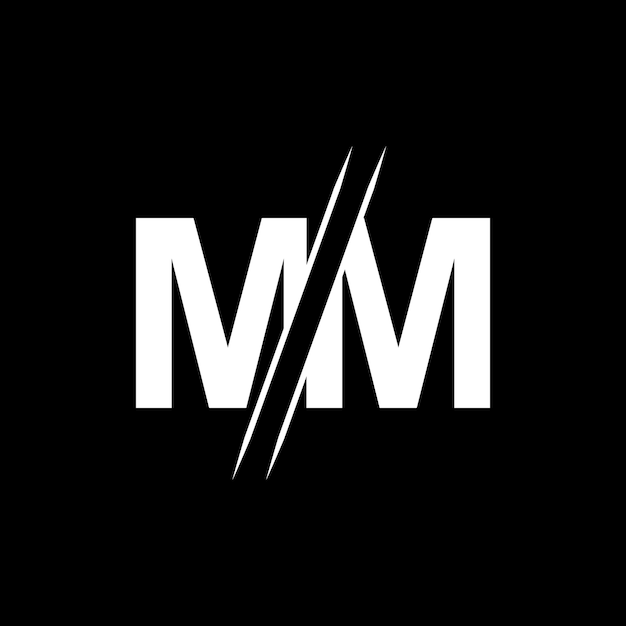 Elementi del modello di progettazione del logo della lettera MM Logo vettoriale lettera MM